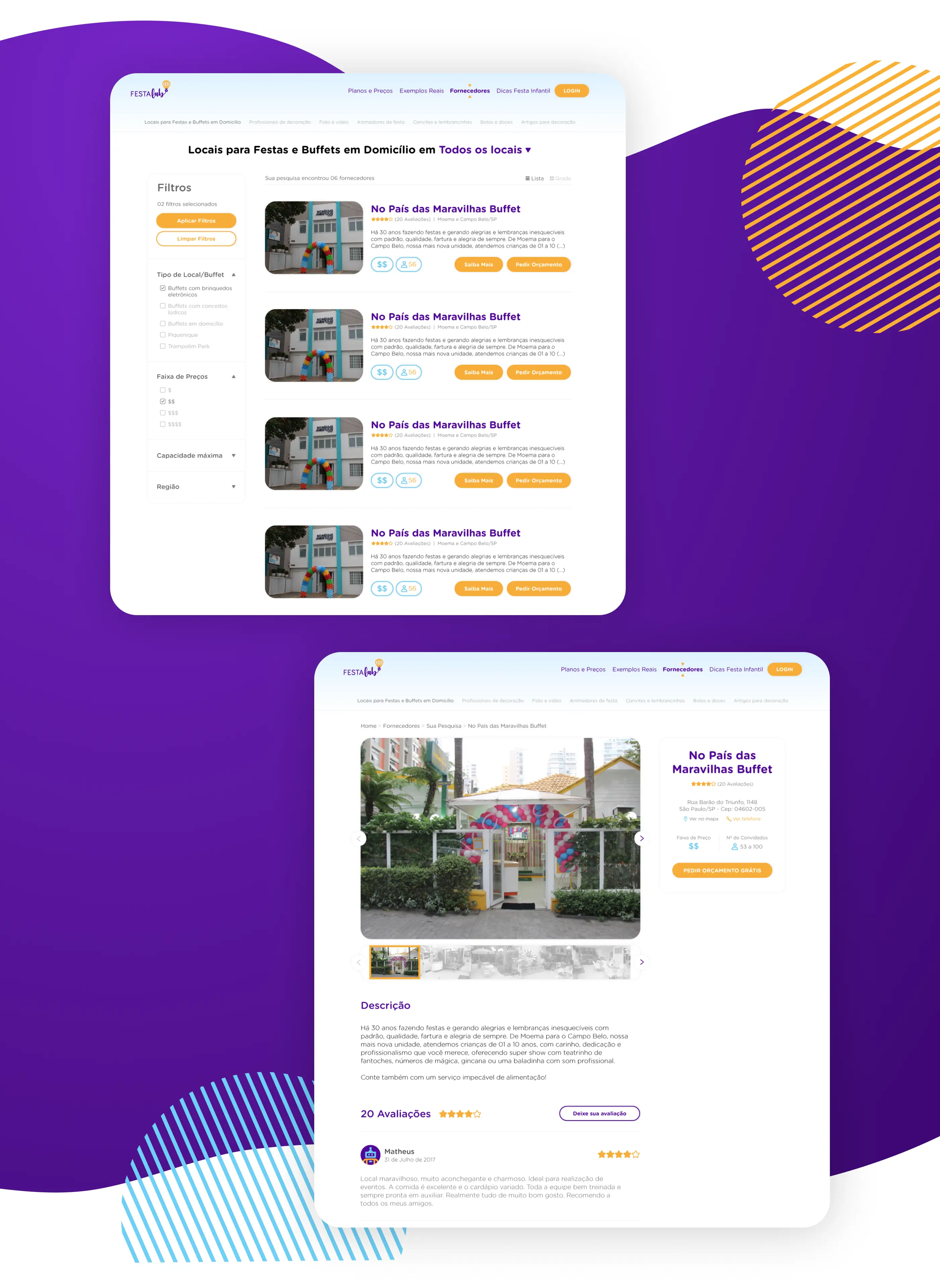 FestaLAB — platform design and invitation creation flow